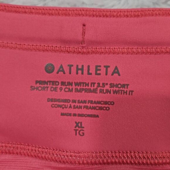 NWOT Athleta printed run with it 3.5 in short women's XL Pink Purple Painted Ene - Picture 2 of 9